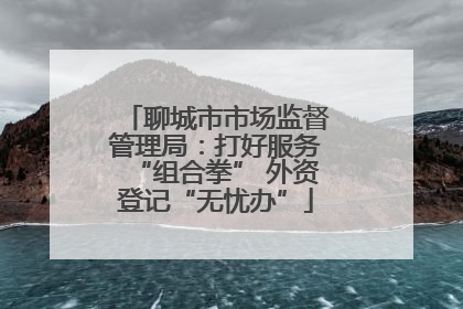 聊城市市场监督管理局：打好服务“组合拳” 外资登记“无忧办”
