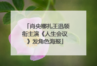肖央娜扎王迅领衔主演《人生会议》发角色海报