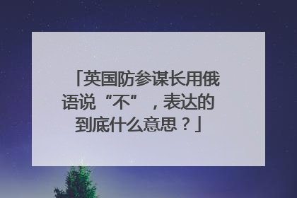 英国防参谋长用俄语说“不”，表达的到底什么意思？