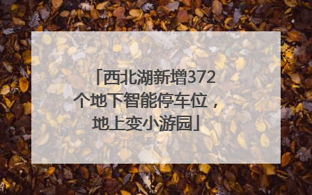 西北湖新增372个地下智能停车位，地上变小游园