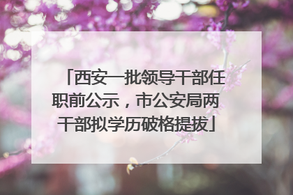 西安一批领导干部任职前公示，市公安局两干部拟学历破格提拔