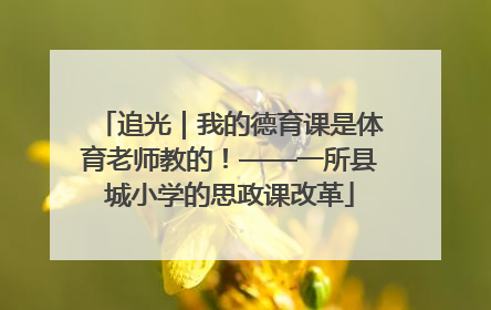 追光｜我的德育课是体育老师教的！——一所县城小学的思政课改革