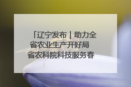 辽宁发布｜助力全省农业生产开好局 省农科院科技服务春耕备耕成效显著