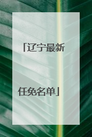 辽宁最新任免名单