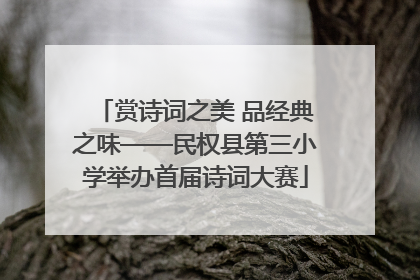 赏诗词之美 品经典之味——民权县第三小学举办首届诗词大赛