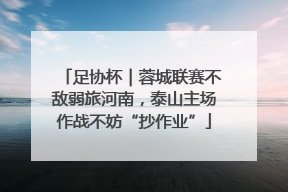 足协杯｜蓉城联赛不敌弱旅河南，泰山主场作战不妨“抄作业”