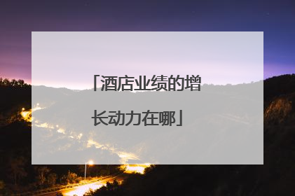 酒店业绩的增长动力在哪