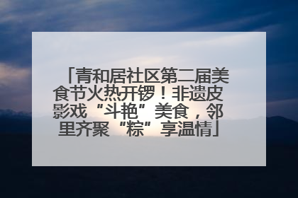 青和居社区第二届美食节火热开锣！非遗皮影戏“斗艳”美食，邻里齐聚“粽”享温情