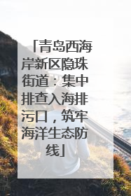 青岛西海岸新区隐珠街道：集中排查入海排污口，筑牢海洋生态防线