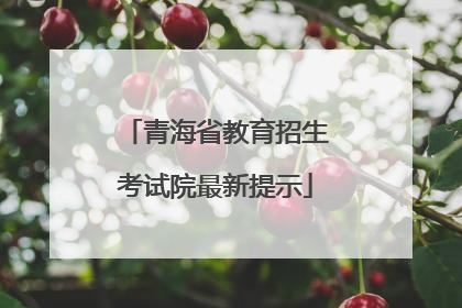 青海省教育招生考试院最新提示