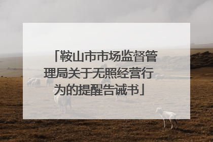 鞍山市市场监督管理局关于无照经营行为的提醒告诫书