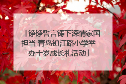 铮铮誓言铸下深情家国担当 青岛镇江路小学举办十岁成长礼活动