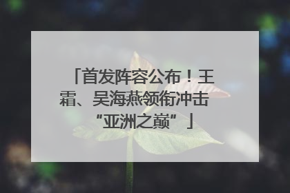 首发阵容公布！王霜、吴海燕领衔冲击“亚洲之巅”