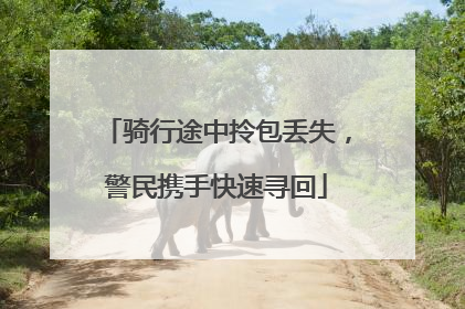 骑行途中拎包丢失，警民携手快速寻回