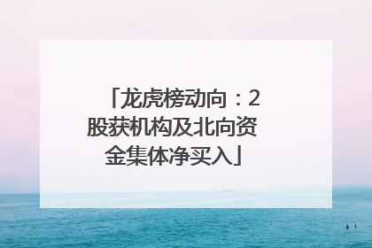 龙虎榜动向：2股获机构及北向资金集体净买入