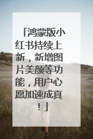 鸿蒙版小红书持续上新，新增图片美颜等功能，用户心愿加速成真！