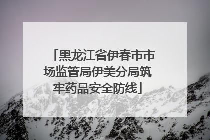 黑龙江省伊春市市场监管局伊美分局筑牢药品安全防线