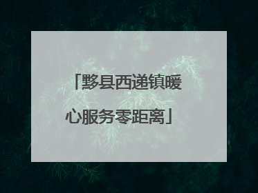 黟县西递镇暖心服务零距离