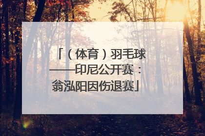 （体育）羽毛球——印尼公开赛：翁泓阳因伤退赛
