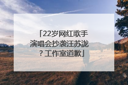 22岁网红歌手演唱会抄袭汪苏泷？工作室道歉